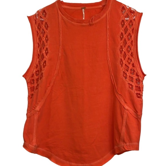 Free People / Table For Two Tee Top / Boho Sleeveless Top - Picture 4 of 4